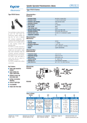 PC610V104BN30 Datasheet PDF TE Connectivity