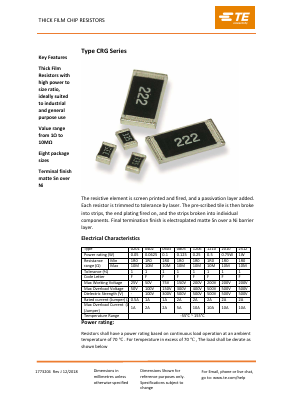 CRG2512200K Datasheet PDF TE Connectivity