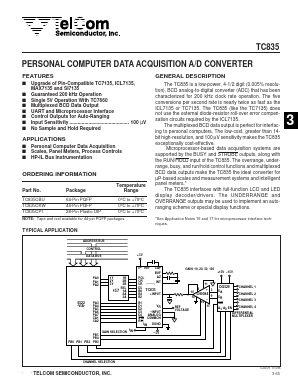 TC835CBU Datasheet PDF TelCom Semiconductor Inc => Microchip