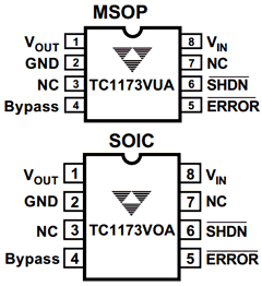 TC1173-2.5VUA Datasheet PDF TelCom Semiconductor Inc => Microchip