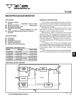 TC1232EOA Datasheet PDF TelCom Semiconductor Inc => Microchip