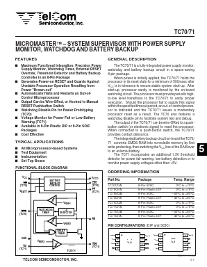 TC70CPA Datasheet PDF TelCom Semiconductor Inc => Microchip