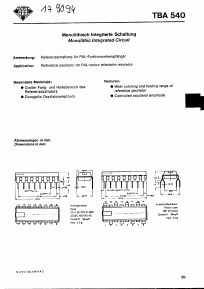 TBA540 Datasheet PDF Telefunken Licences GmbH