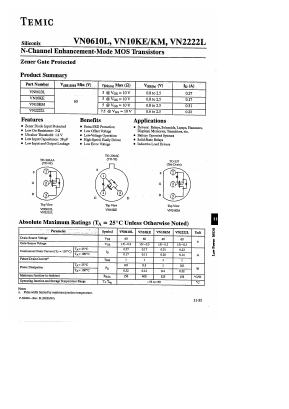 VN0610L Datasheet PDF Temic Semiconductors