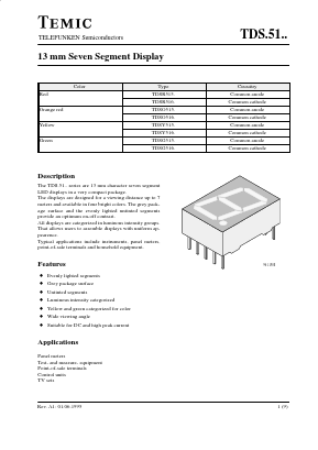TDSR5150 Datasheet PDF Temic Semiconductors