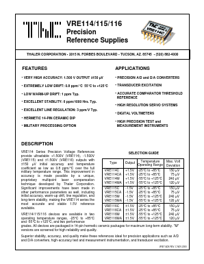 VRE114C Datasheet PDF Thaler Corporation