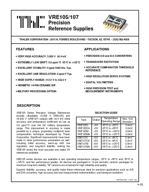 VRE107 Datasheet PDF Thaler Corporation