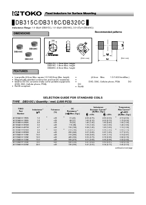 A997AS-1R0N Datasheet PDF Toko America Inc 