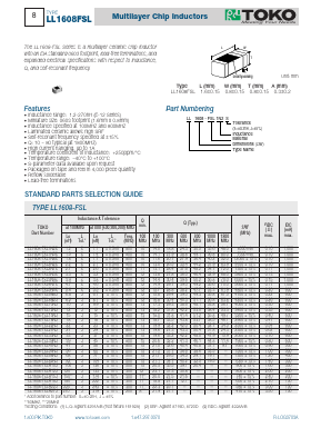 LL1608-FSL3N9S Datasheet PDF Toko America Inc 