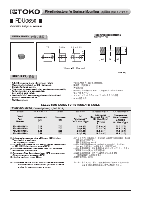 FDU0650-R56M Datasheet PDF Toko America Inc 