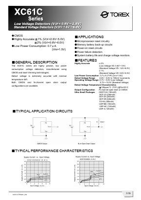 XC61CC2901MR Datasheet PDF TOREX SEMICONDUCTOR