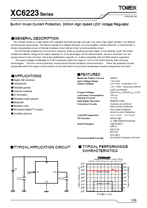 XC6223B Datasheet PDF TOREX SEMICONDUCTOR