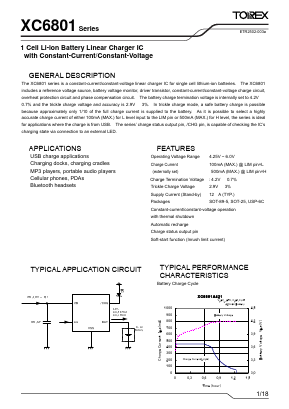 XC6801 Datasheet PDF TOREX SEMICONDUCTOR