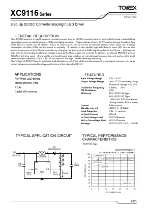 XC9116D02A Datasheet PDF TOREX SEMICONDUCTOR