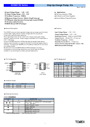 XC9802 Datasheet PDF TOREX SEMICONDUCTOR