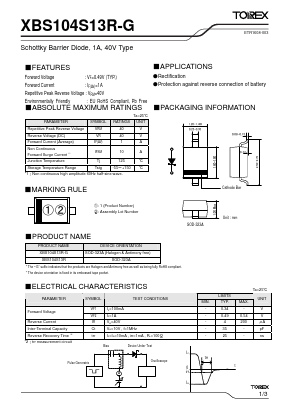 XBS104S13R Datasheet PDF TOREX SEMICONDUCTOR