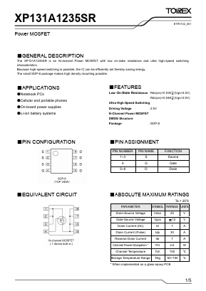 XP131A1235SR Datasheet PDF TOREX SEMICONDUCTOR
