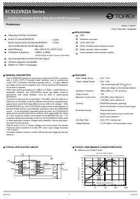 XC9223 Datasheet PDF TOREX SEMICONDUCTOR