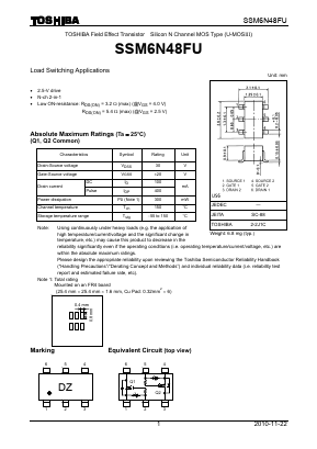 SSM6N48FU Datasheet PDF Toshiba