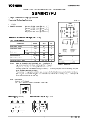 SSM6N37FU Datasheet PDF Toshiba