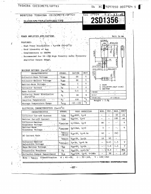 2SD1356 Datasheet PDF Toshiba