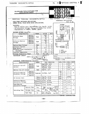 2SD1359 Datasheet PDF Toshiba