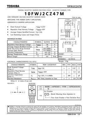 10FWJ2CZ47M Datasheet PDF Toshiba