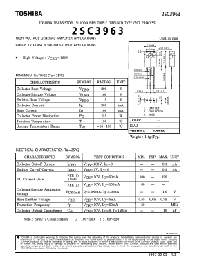 C3963 Datasheet PDF Toshiba
