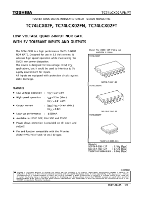 74LCX02 Datasheet PDF Toshiba