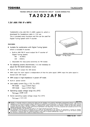 TA2022AFN Datasheet PDF Toshiba