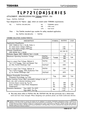 TLP721D4 Datasheet PDF Toshiba