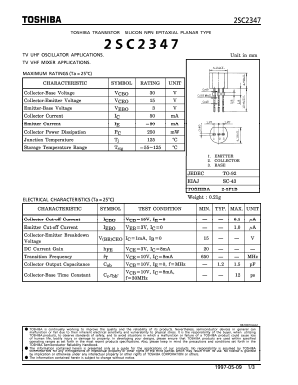 2SC2347 Datasheet PDF Toshiba