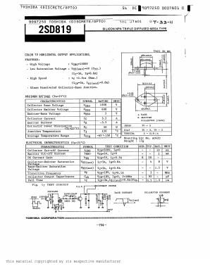 2SD819 Datasheet PDF Toshiba