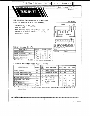 TA7137ST Datasheet PDF Toshiba