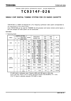 TC9314F-026 Datasheet PDF Toshiba