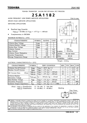 2SA1182 Datasheet PDF Toshiba