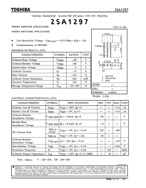 2SA1297 Datasheet PDF Toshiba
