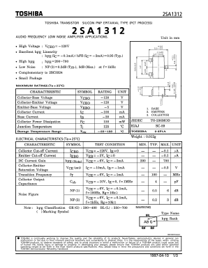 2SA1312 Datasheet PDF Toshiba