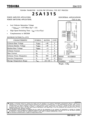 2SA1315 Datasheet PDF Toshiba