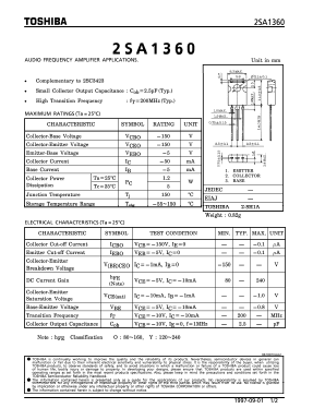 A1360 Datasheet PDF Toshiba