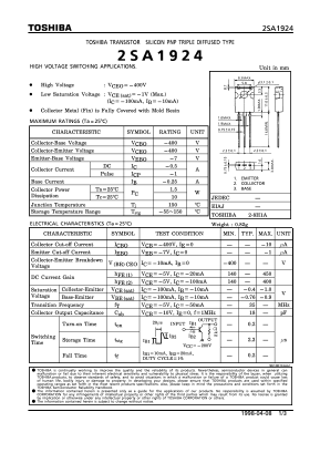 A1924 Datasheet PDF Toshiba