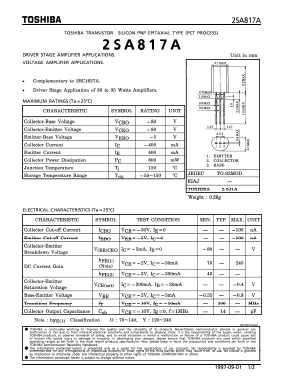 A817A Datasheet PDF Toshiba
