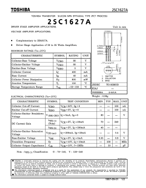 2SC1627A Datasheet PDF Toshiba