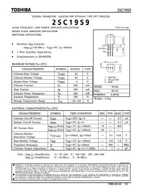 2SC1959 Datasheet PDF Toshiba