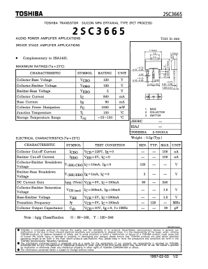 C3665 Datasheet PDF Toshiba