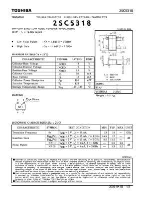 2SC5318 Datasheet PDF Toshiba
