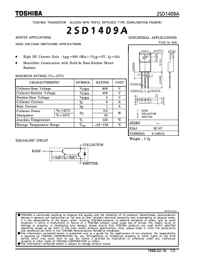 2SD1409A Datasheet PDF Toshiba