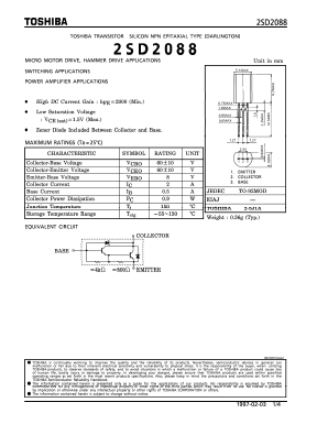 2SD2088 Datasheet PDF Toshiba