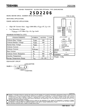 2SD2206 Datasheet PDF Toshiba