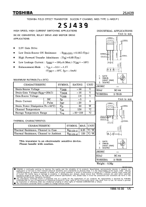 2SJ439 Datasheet PDF Toshiba